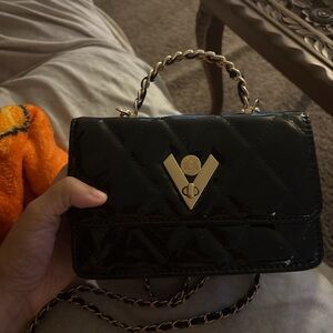 Valentino Orlandi Black Quilted Crossbody Bag